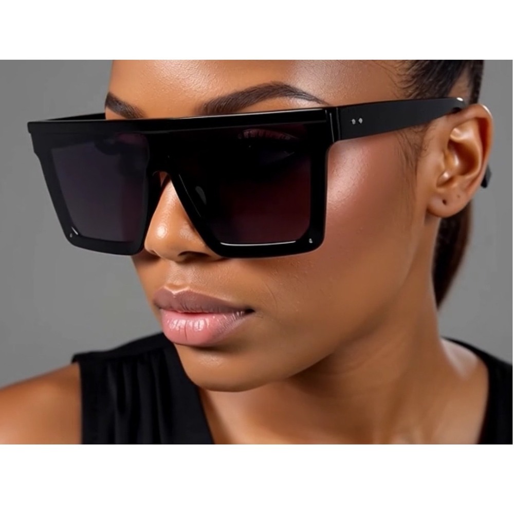 UV400 Big Bold‎ Black Designer Women Retro Vintage Fashion Sunglasses Lentes New
